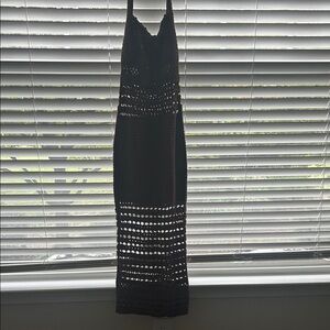 Retrofete Black Crochet Backless Dress